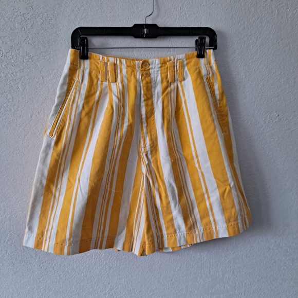 Basic Editions Vintage Yellow Striped Shorts - Picture 1 of 5